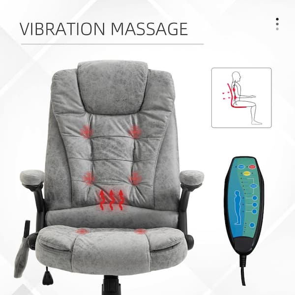 Vinsetto 6 Point Vibrating Massage Office Chair High Back Executive Heated Chair with 5 Modes Reclining Backrest Padded Armrest Coffee