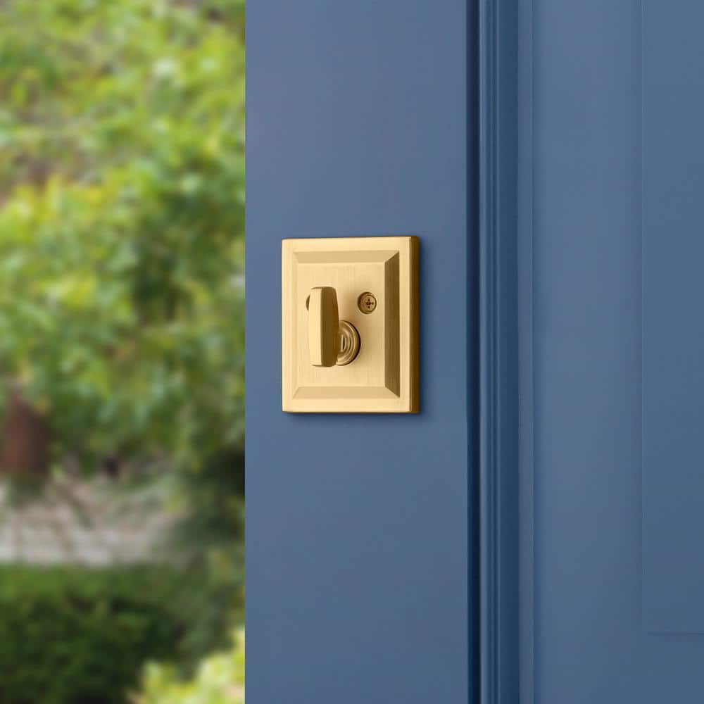 Prestige Satin Brass Low Profile Single Cylinder Deadbolt