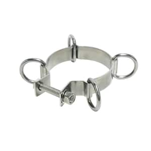 2.75-3 in. Stainless Steel D-Ring Clamp for Poles, Height-Adjustable Mounting Clamp, for Shade Sail