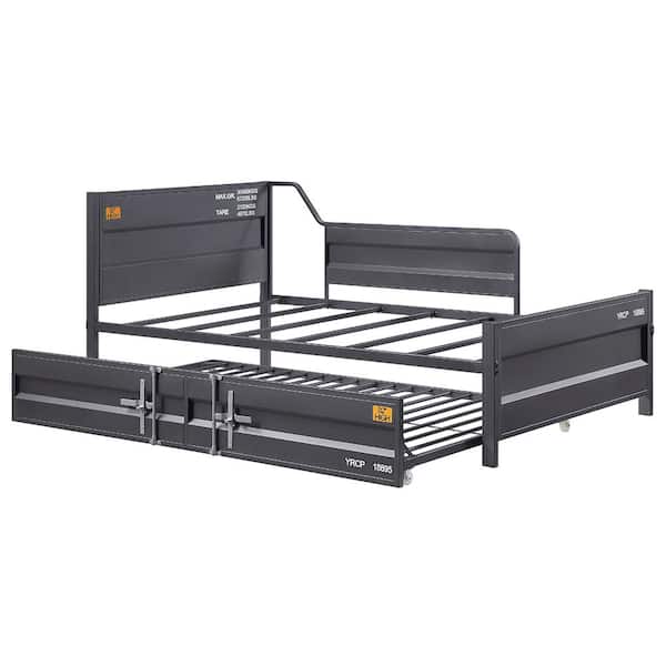 Acme Furniture Cargo Gunmetal Twin Panel Beds Metal Frame 39885 