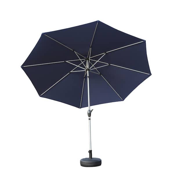Tatayosi 9 ft. Outdoor Market Umbrellas, Patio Umbrella with Push Button Tilt Market Crank and 8 Sturdy Ribs in Navy Blue