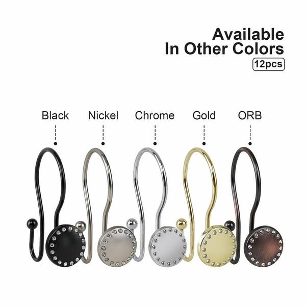 Utopia Alley Gold Shower Rings, Double Shower Curtain Hooks for