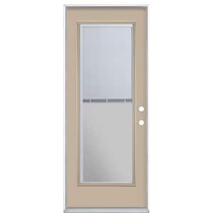 32 in. x 80 in. Mini Blind Left Hand Inswing Painted Steel Prehung Front Exterior Door No Brickmold