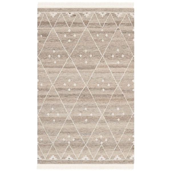 SAFAVIEH Natural Kilim Natural/Ivory 3 Ft. X 5 Ft. Geometric Area Rug ...