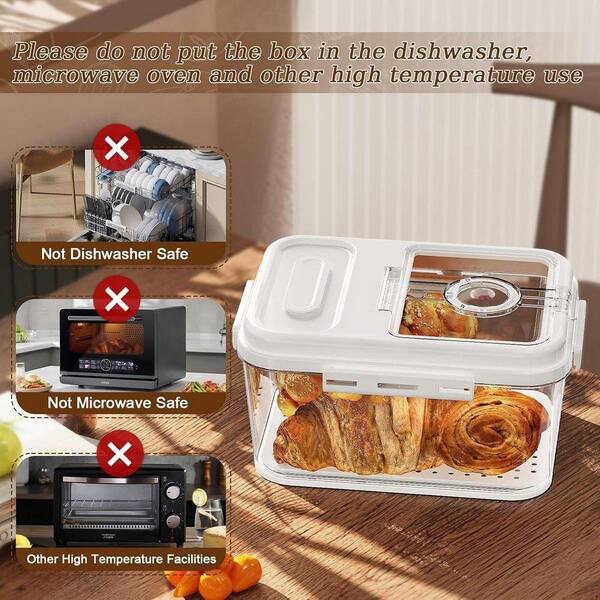 Lynzavix 1-Piece Airtight Bread Storage Container Set with Time