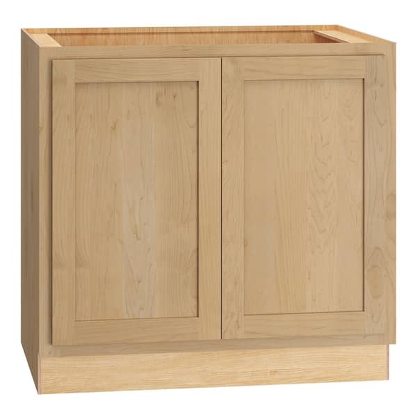 QuickShip Cottage 36 in. W x 24 in. D x 34.5 in. H Assembled Plywood Base Kitchen Cabinet in Canopy Partial Overlay