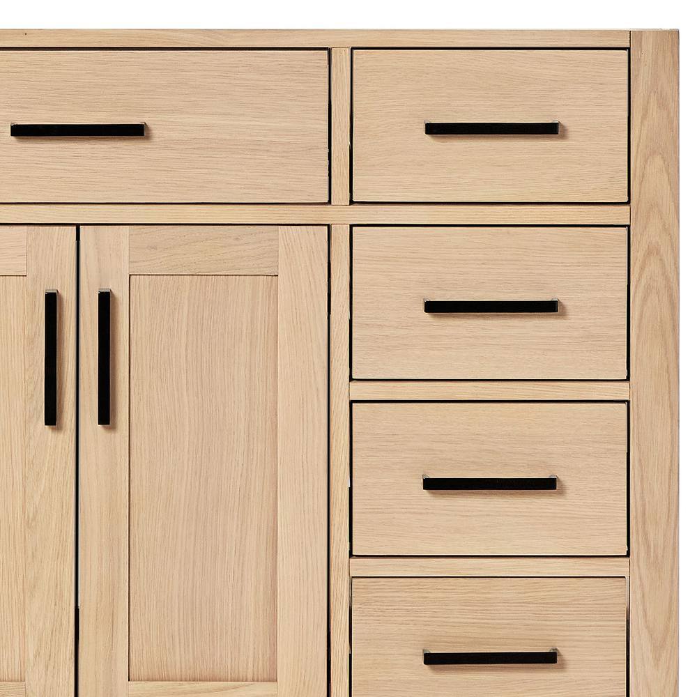 Hepburn 55" Oak Freestanding Single Sink Vanity with Quartz Top