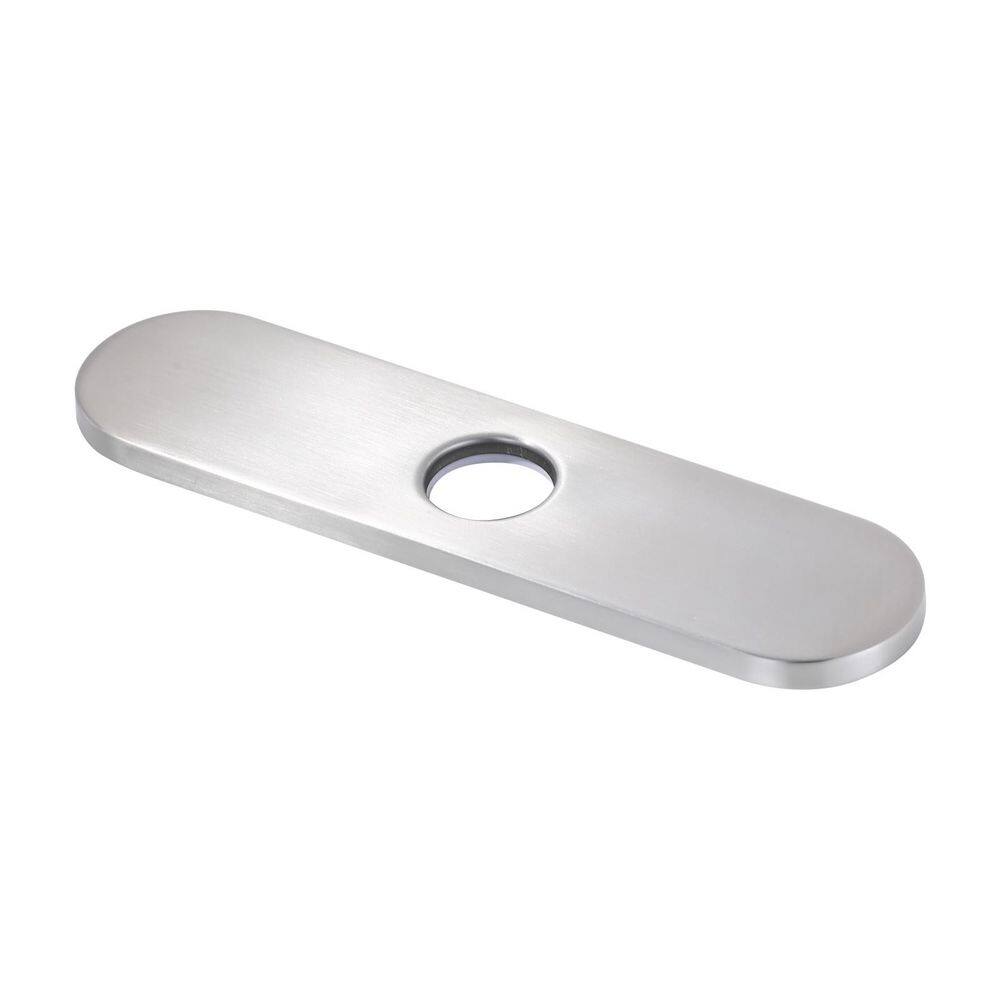 10 in. x 2.46 in. x 0.37 in. Stainless Steel Kitchen Sink Faucet Hole Cover Deck Plate Escutcheon in Brushed Nickel price history on PriceWatchPro