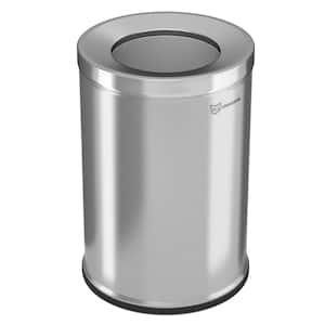 26 Gal. Stainless Steel Trash Can with Galvanized Steel Inner Bin, Round Open Top Bin for Office, Lobby, Restroom, Store