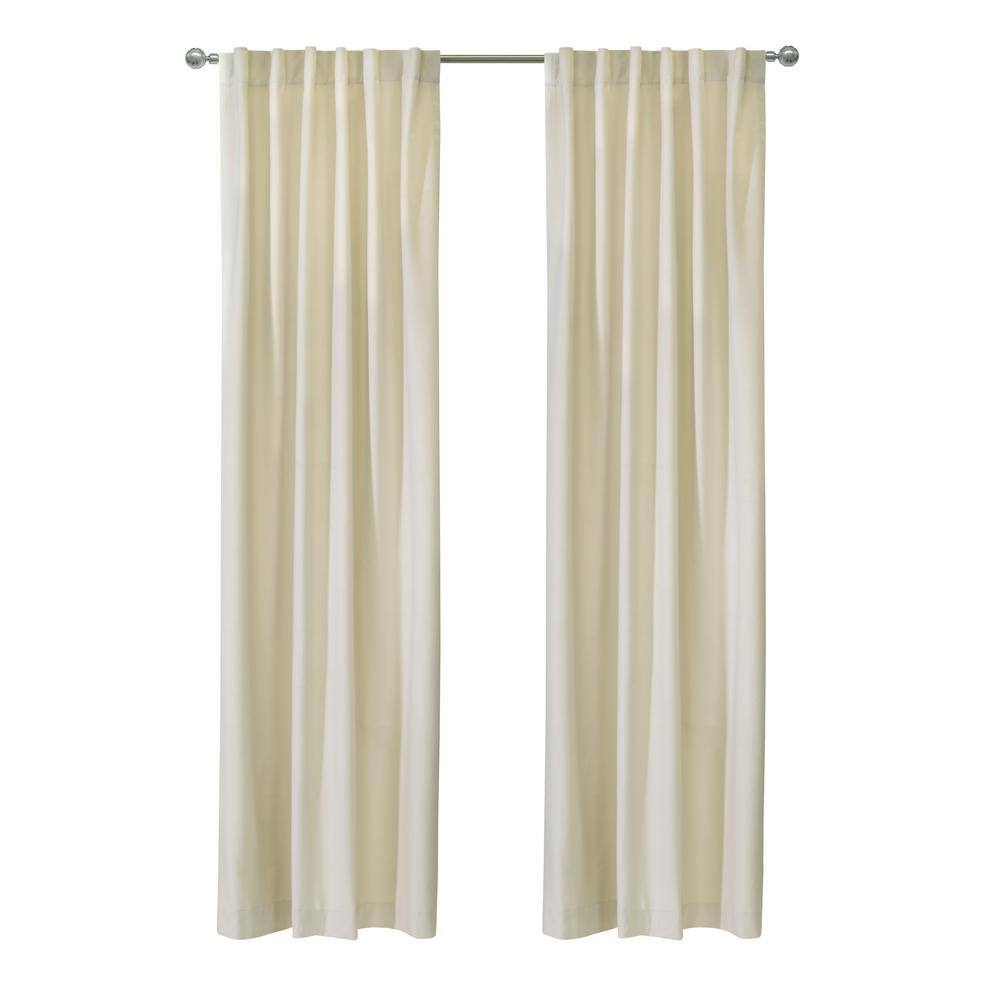 Seren Natural Velvet Room Darkening 50" x 95" Curtain Panel