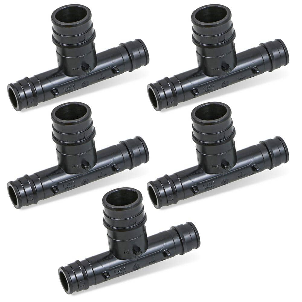 1/2 in. x 1/2 in. x 3/4 in. PEX-A Reducing Tee Pipe Fitting Plastic Poly Alloy Expansion Barb in Black (Pack of 5) price history on PriceWatchPro