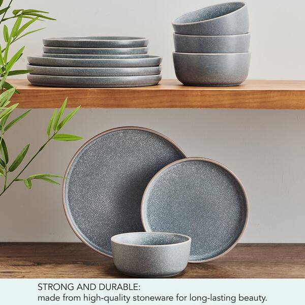 Pfaltzgraff Victoria 12-pc Stoneware Dinnerware Set, Blue, Service