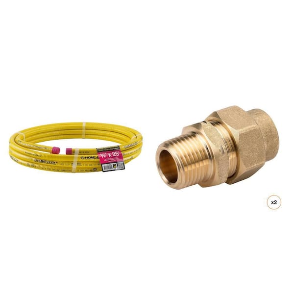 1/2 in. CSST x 25 ft. Corrugated Stainless Steel Tubing and 1/2 in. CSST x 1/2 in. MIPT Brass Male Adapter set