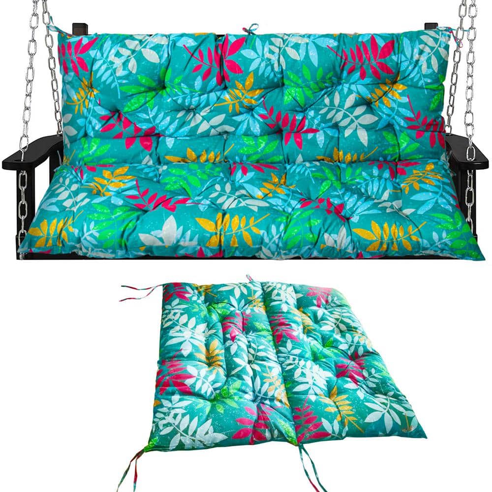 40 x 40 in 2-3 Seater Replacement Outdoor Swing Cushions with Back Support, Waterproof Bench Cushion (Flower color) price history on PriceWatchPro