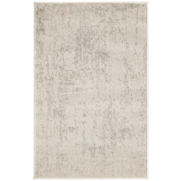 Nourison Concerto Cream Grey 2 ft. x 3 ft. Abstract Contemporary Area Rug