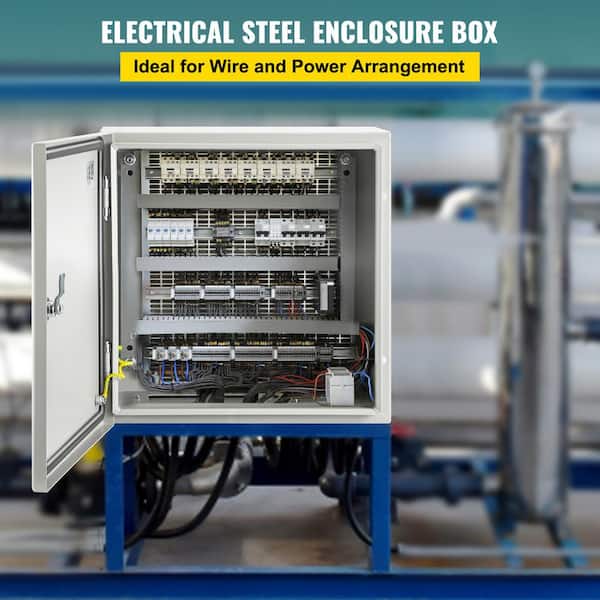 NEMA Steel Enclosure, 16 x 16 x 8 in. NEMA 4 x Steel Electrical Box, IP66 Waterproof Dustproof, Electrical Junction Box