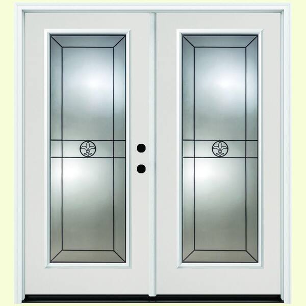 Steves & Sons 68 in. x 80 in. Orleans White Primer Prehung Primed Left-Hand Inswing Full Lite Fiberglass Patio Door