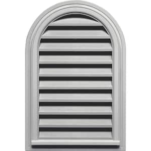 22 in. x 32 in. Round Top Plastic Built-in Screen Gable Louver Vent #030 Paintable
