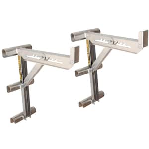 21.75 in. x 10 in. x 29 in. Aluminum Adjustable 3-Rung Ladder Jacks for Scaffold Extension Walk Boards or Ladder, 2-Pack