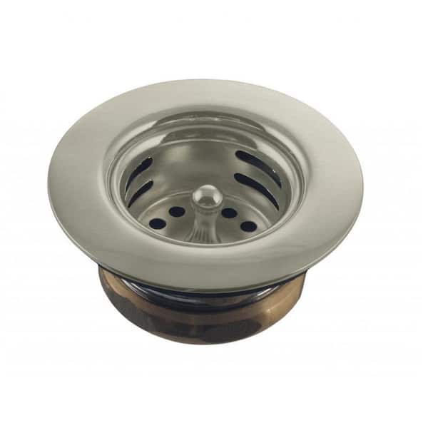 2-1/4 in. Midget Duo Post Style Bar Sink Strainer in Satin Nickel