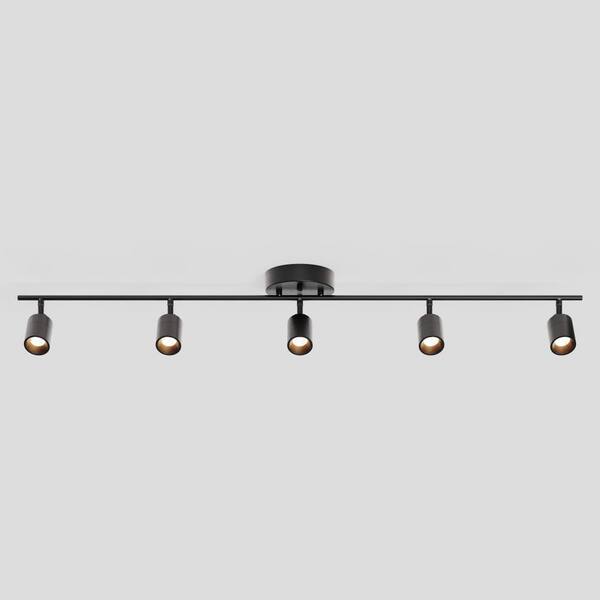 Shura 5-Light Bronze Integrated LED Fixed Track Light Rotatable Cylinder Heads 4 ft. Track Lighting Kit 3000K 2450 Lumen