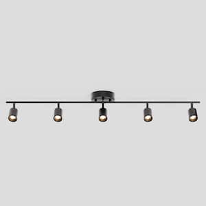 Shura 5-Light Bronze Integrated LED Fixed Track Light Rotatable Cylinder Heads 4 ft. Track Lighting Kit 3000K 2450 Lumen