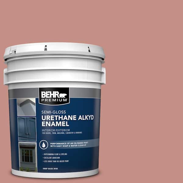 BEHR PREMIUM 5 gal. #S160-4 Portuguese Dawn Urethane Alkyd Semi-Gloss Enamel Interior/Exterior Paint