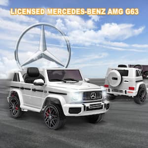 Kids Ride on Car with Remote Control 12-Volt Licensed Mercedes Benz AMG G63 Electric Vehicle, White