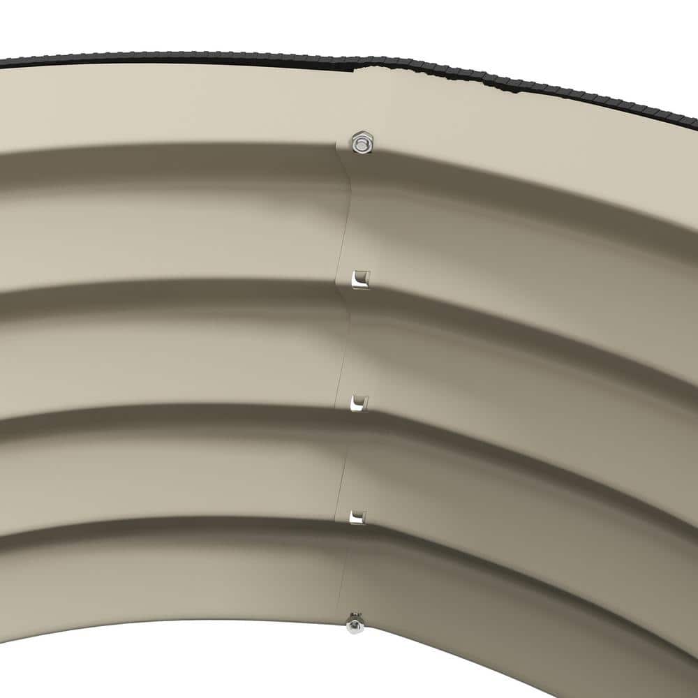 Cream White Galvanized Metal Raised Garden Bed Set of 2