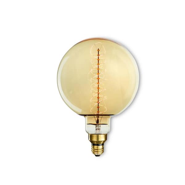 60-Watt G63 Amber Light Medium Base (E26) Dimmable Antique Nostalgic Incandescent Light Bulb (1-Pack)