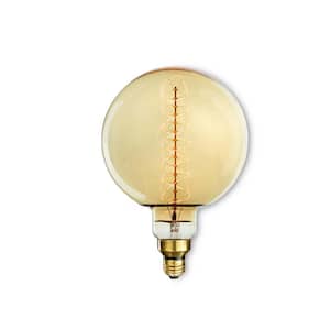 60-Watt G63 Amber Light Medium Base (E26) Dimmable Antique Nostalgic Incandescent Light Bulb (1-Pack)