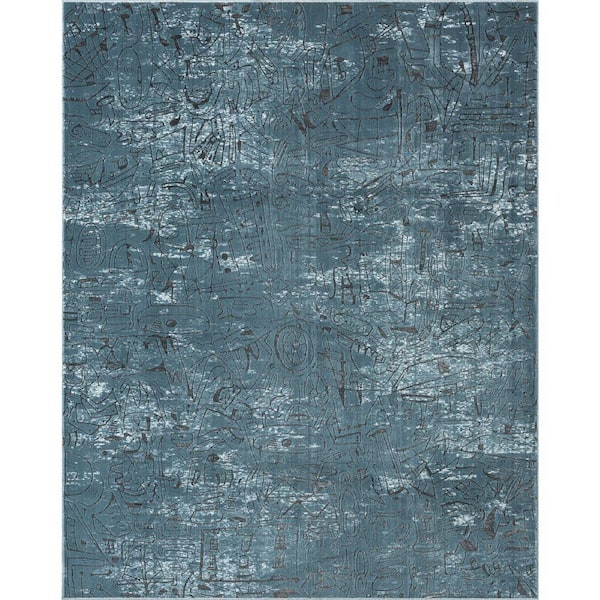 Sportsglyphs Blue 5 ft. x 7 ft. Area Rug