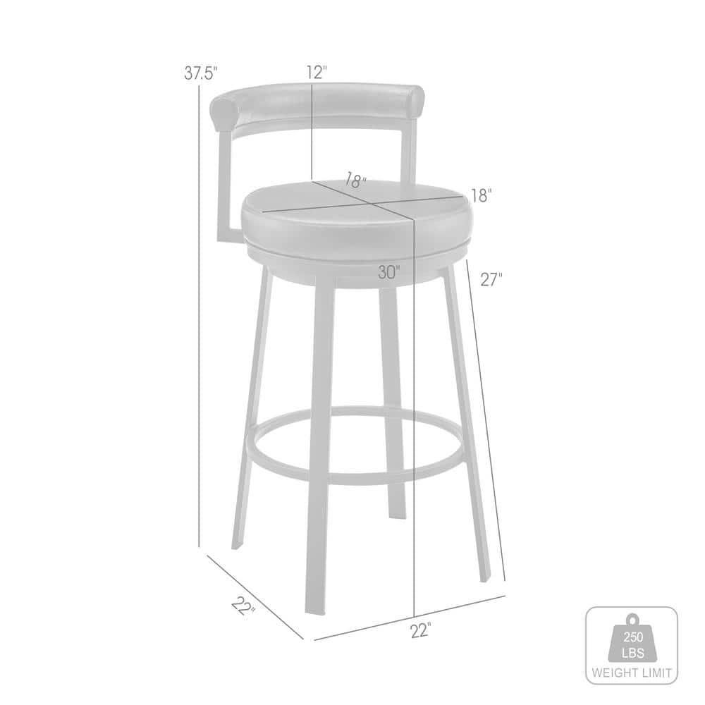 Mocha Finish Brown Faux Leather Adjustable Swivel Bar Stool