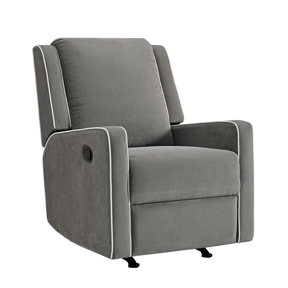 BABY RELAX Keily Gray Linen Rocker Pocket Coil-Seating Recliner Chair -  DE64342