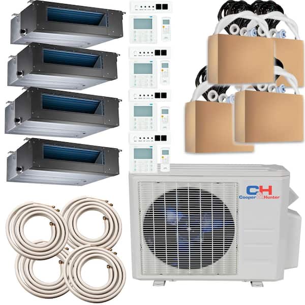 Sophia 36000 BTU 3 Ton 22.5 SEER 4-Duct Type Multi-Zone Ductless Mini Split Air Conditioner with Heat Pump 230V