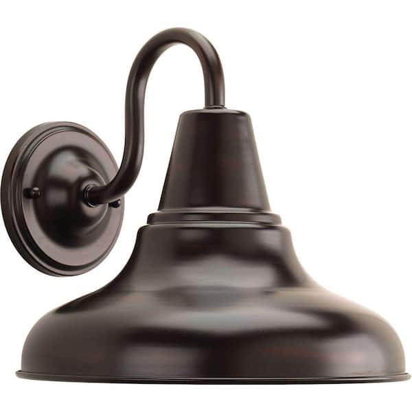 Progress Lighting District Collection 1-Light Antique Bronze Farmhouse Outdoor Large Wall Lantern Light