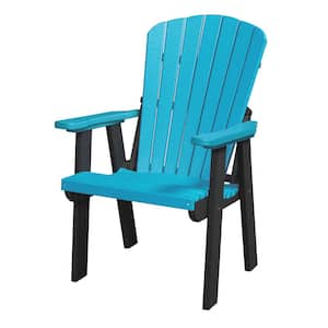 Adirondack Aruba Blue and Black Fan Back Composite Adirondack Chair