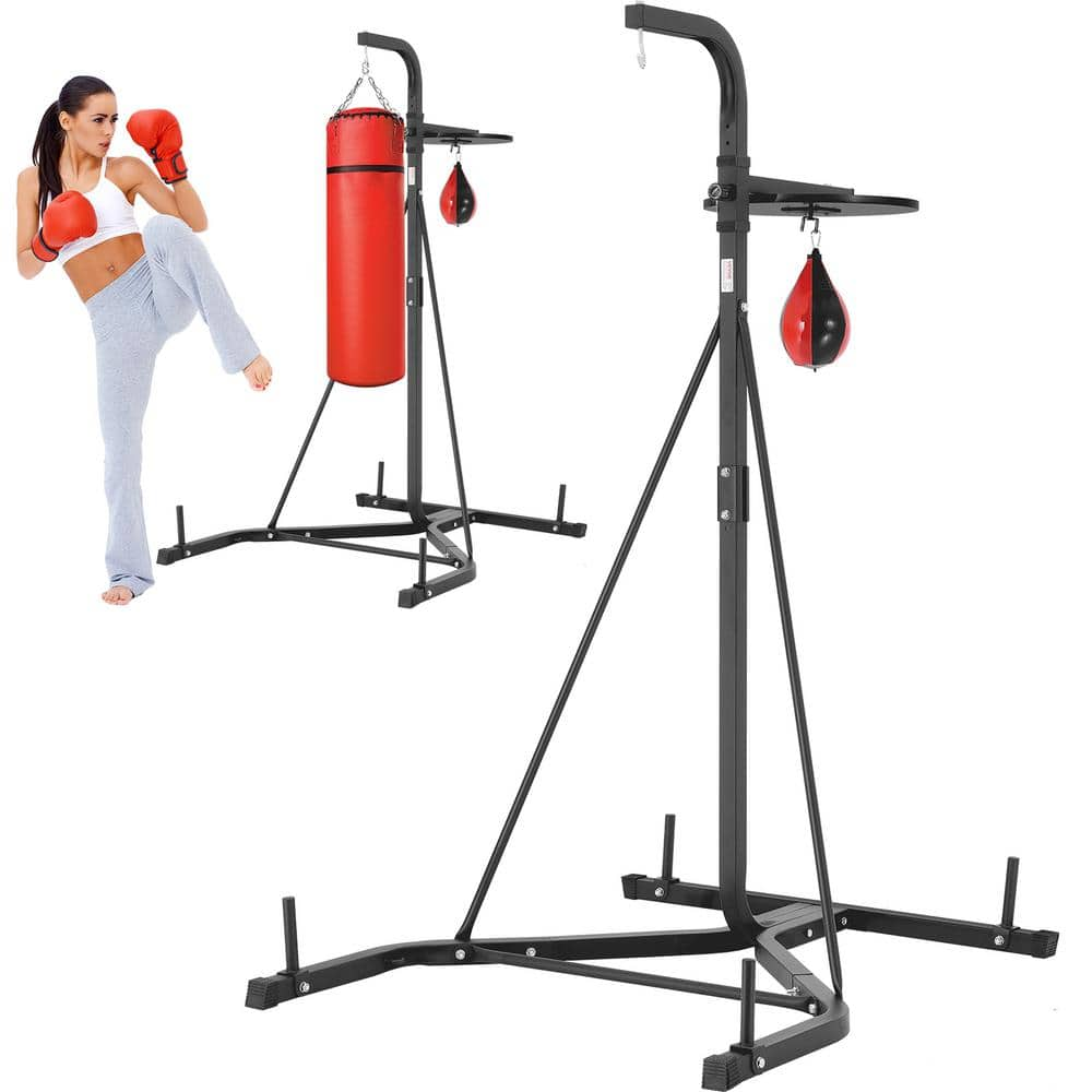 VEVOR Punching Bag Stand 2 in 1 Adjustable Height Steel Rack for Heavy Bag and Speed Bag Holds Up to 400 lbs. New