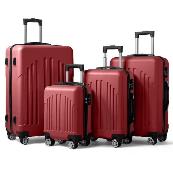 Winado Nested Hardside Luggage Set in Red, 4 Piece - TSA Compliant ...