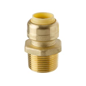 1/2" Push-Fit X 3/4" Male Pipe Thread Brass Coupling