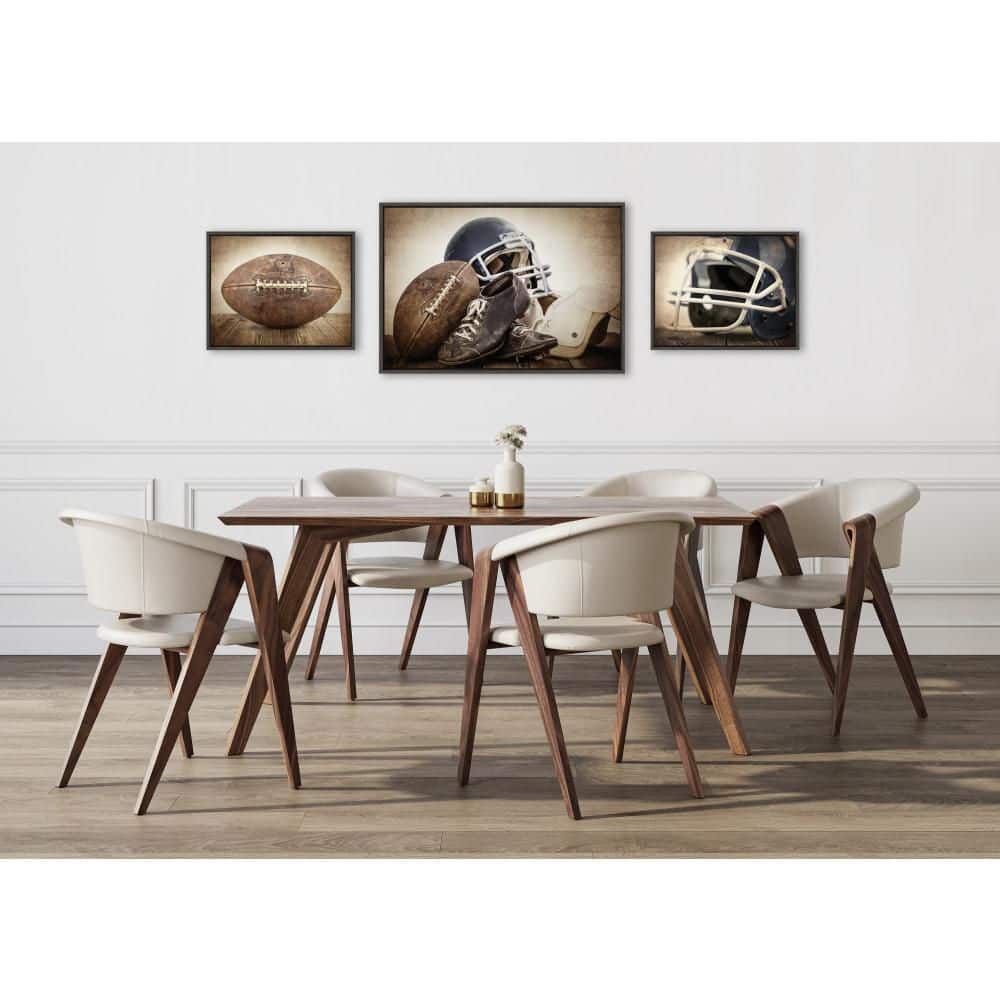 "Sylvie ""Vintage Football"" by Saint and Sailor Studios 3 Piece Gray Framed Art Print Set 33 in. x 23 in." price history on PriceWatchPro