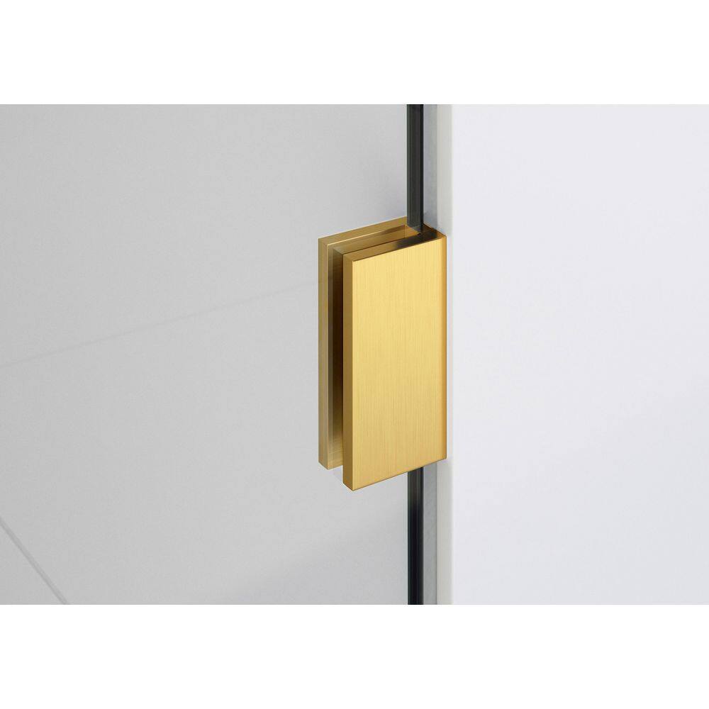 Illume 59 in. x 37 in. x 78 in. 90-degree Fully Frameless Wall Hinged Glass Shower Enclosure