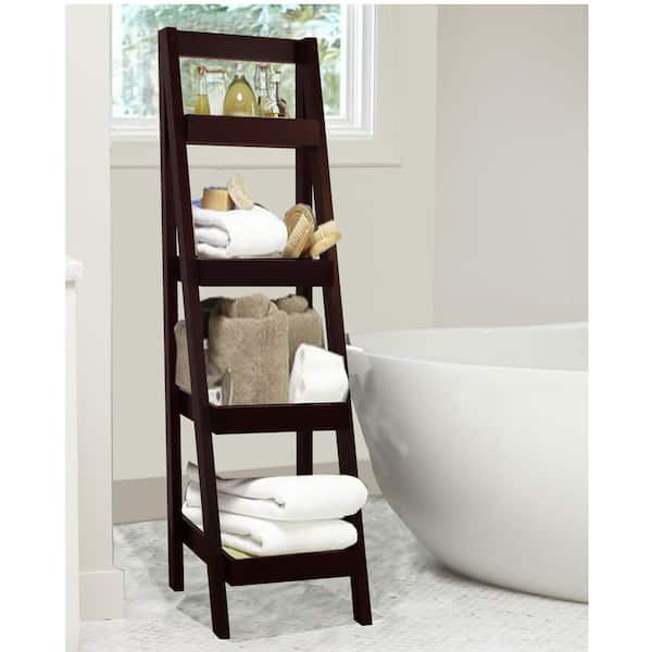 JENLEA INC Bathroom Storage Ladder in Walnut