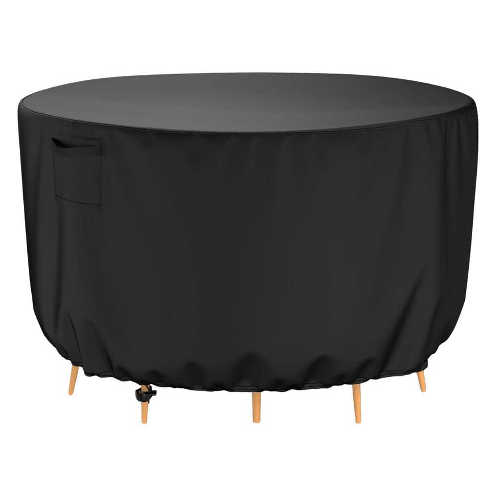"62"" Round Black Patio Furniture Cover - Waterproof Heavy Duty Outdoor Table Chair Set Covers for 48"" to 62"" Diameter" price history on PriceWatchPro