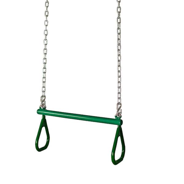 Gorilla Playsets 21 in. Trapeze Bar with Rings in Green