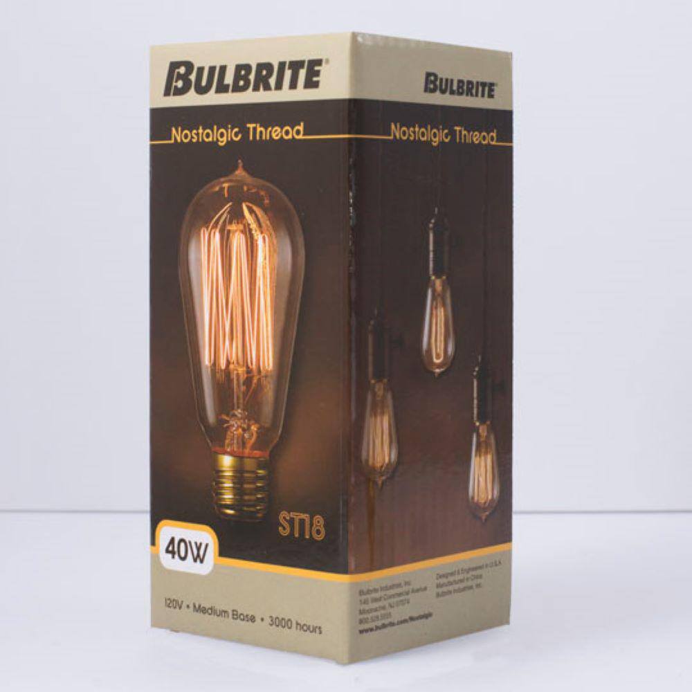 40 Watt Amber Dimmable Edison Squirrel Cage Light Bulb