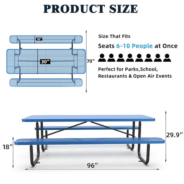 【激レア 】Mountain Research picnic seat NAVY Zeus & Ruta 96 in. Expanded Metal Rectangular Outdoor Picnic