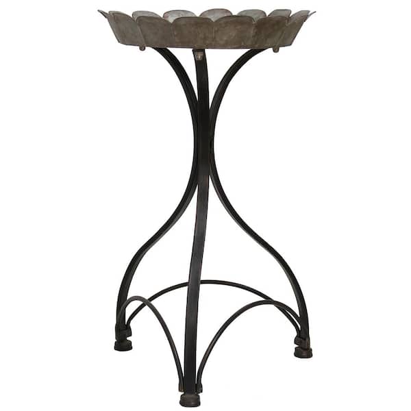 StyleCraft Cole 25 in. Black Wrought Iron Side Table