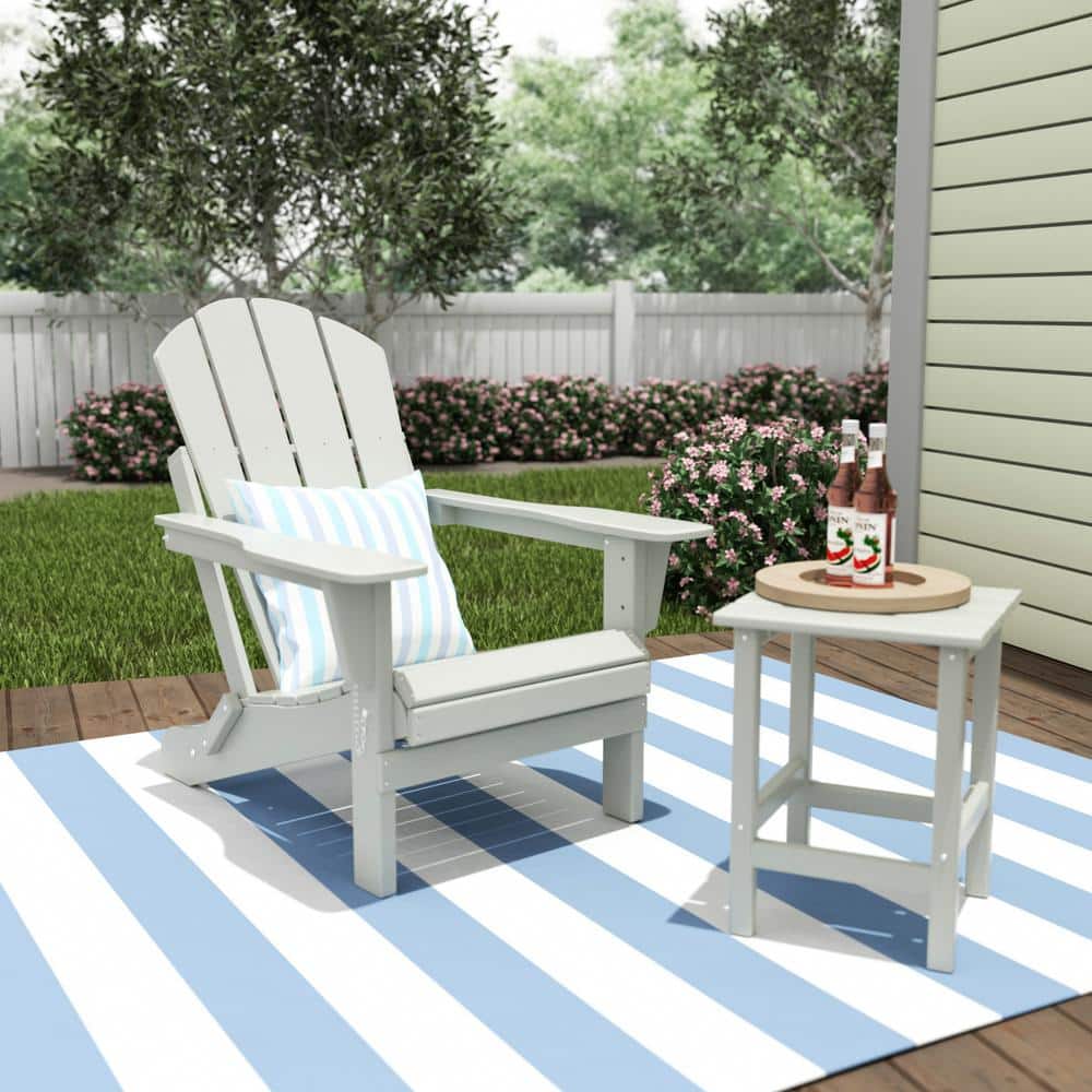 Laguna 2-Piece Fade Resistant Outdoor Patio HDPE Poly Plastic Classic Folding Adirondack Chair and Side Table Set, Sand price history on PriceWatchPro