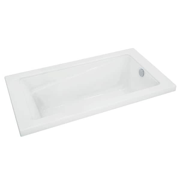 MAAX New Town 60 in. x 32 in. Acrylic Rectangular Drop-in Non-Whirlpool Bathtub in White